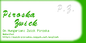 piroska zwick business card